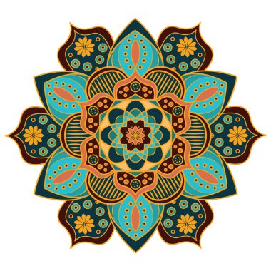 Çok renkli karmaşık mandala desen tasarımı