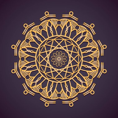 Altın dairesel mandala tasarımı