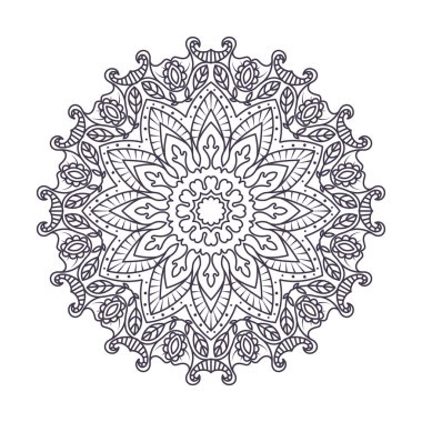 Çiçek desenli Mandala anahat