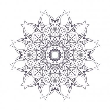 Karmaşık mandala anahat illüstrasyon