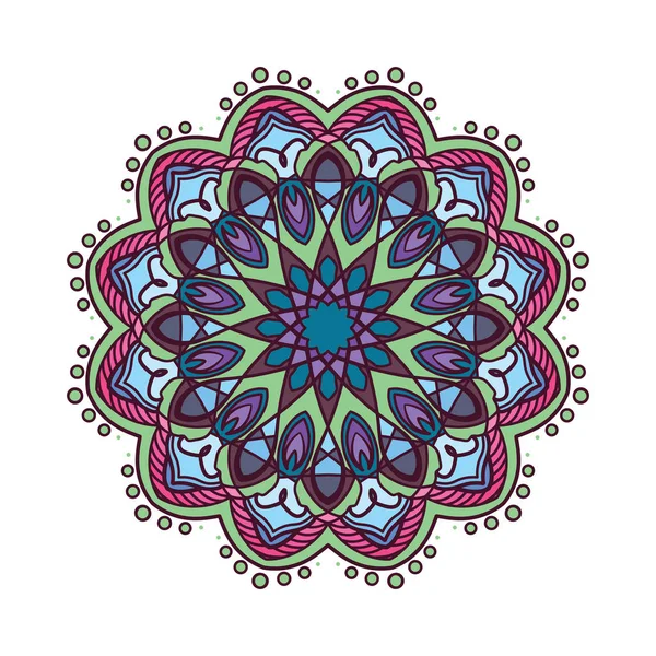 Modèle mandala coloré avec des couleurs plus foncées — Image vectorielle