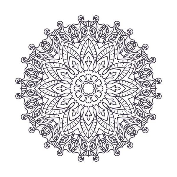 Mandala outline with floral pattern — Stock Vector