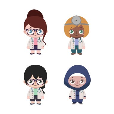 Çeşitli kadın doktorlar.