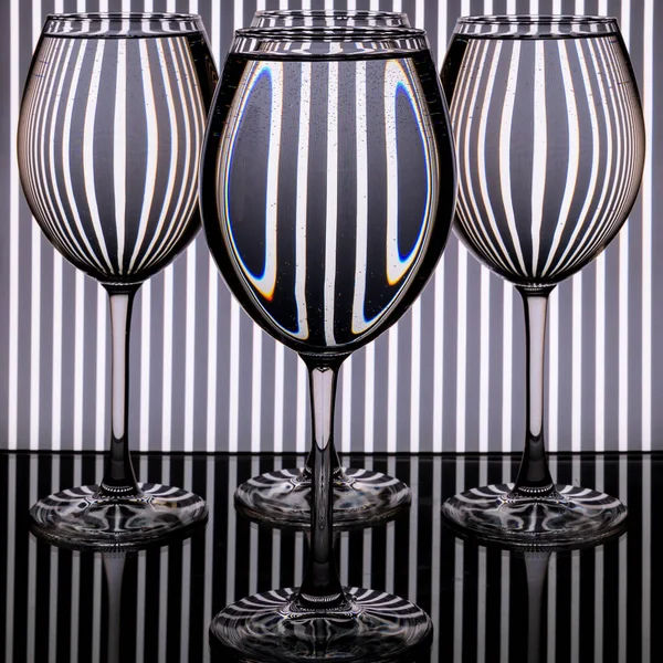 Reflection Wine Glasses — Stock Photo, Image