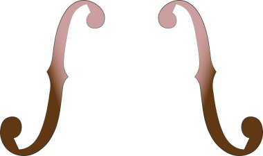 Keman / çello müzik aleti için f-delikleri, simetrik, cnc vektör yolu. vektör illüstrasyonu.