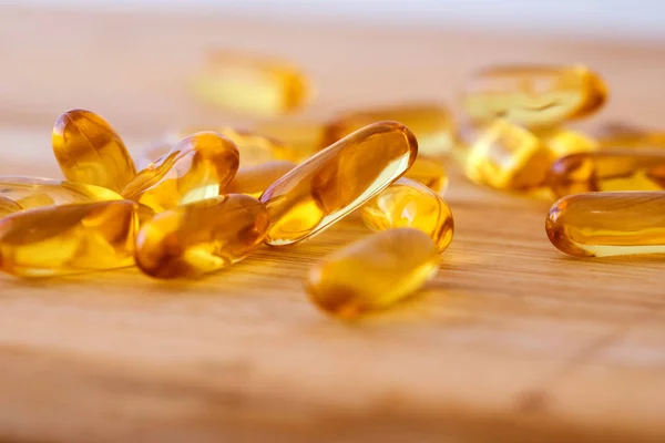 Complément Capsules Huile Poisson Vitamine Oméga Pour Bon Cerveau Cœur — Photo