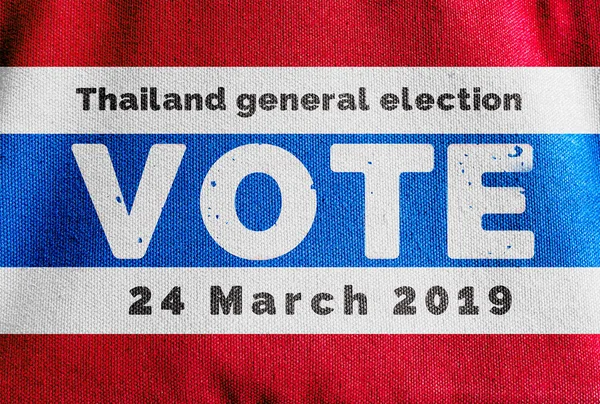 Thailand Canvas flag with text of Thailand general election , Pr