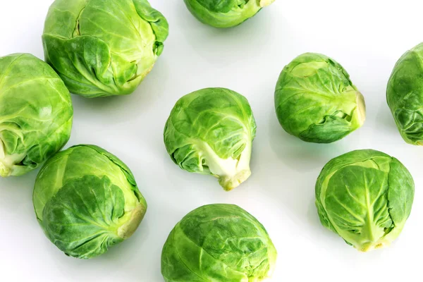 The Fresh green brussel sprouts vegetable on white background — Stock Photo, Image