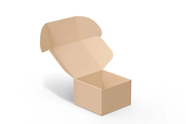 Render Cardboard Box Sur Fond Blanc Illustration Isolée Sur Fond — Photo