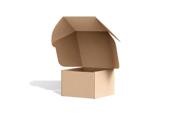 Render Cardboard Box Sur Fond Blanc Illustration Isolée Sur Fond — Photo