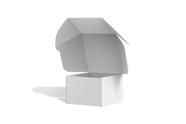 Render Paper Box Sur Fond Blanc Illustration Isolée Sur Fond — Photo