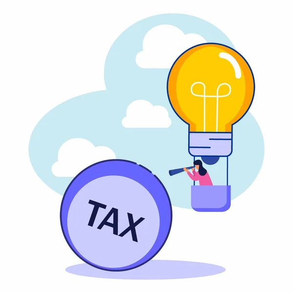 税金を支払うことに従順にされているビジネスマン 単語税との大きな負担 税負担の概念 現代のベクターイラスト — ストックベクタ