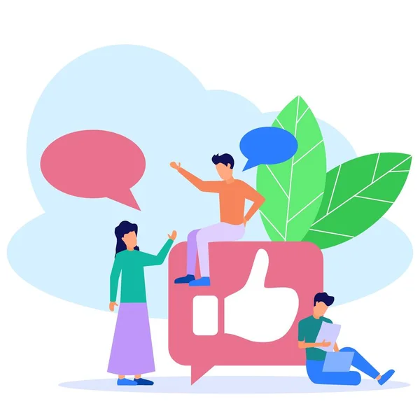 Vector Illustratie Van Duimen Omhoog Teken Sociale Media Likes Chat — Stockvector