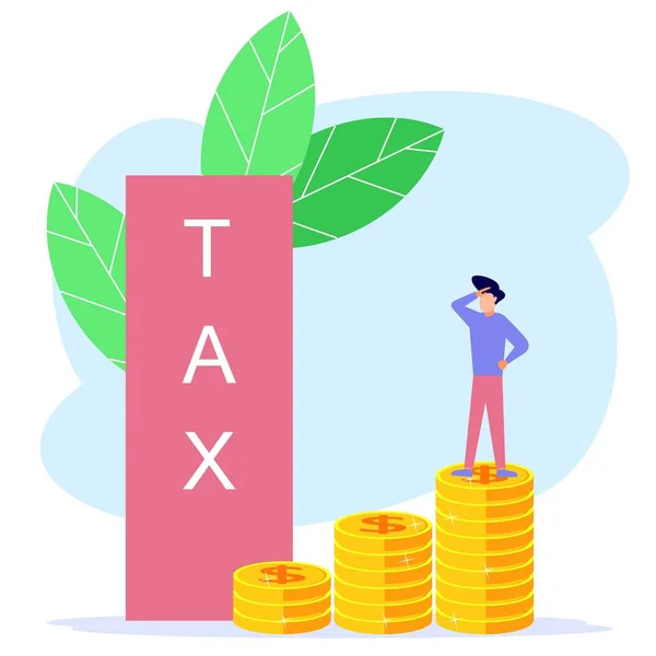 Πληρώνουν Φόρους Κάθε Χρόνο Υπάκουοι Επιχειρηματίες Πληρώνουν Φόρους Επιχειρηματικό Κέρδος — Διανυσματικό Αρχείο