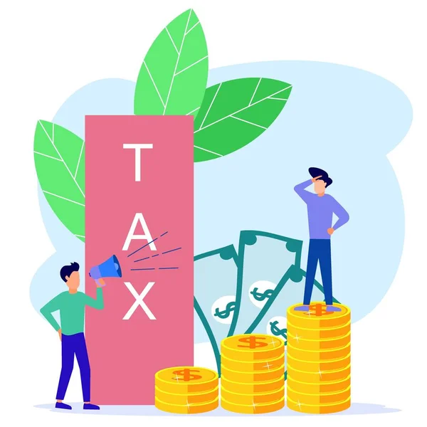 Уплачивая Налоги Каждый Год Послушные Предприниматели Платят Налоги Бизнес Прибыль — стоковый вектор