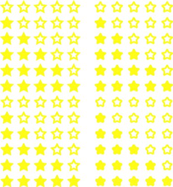  Sarı yıldızlar toplanma derecesi. Yıldız simge vektörü.