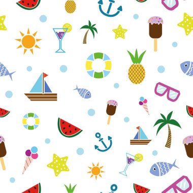 Renkli, kusursuz bir yaz modeli. Vektör EPS10.