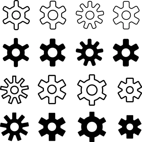 Icônes Engrenage Sur Fond Blanc — Image vectorielle