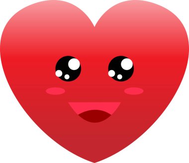  Kırmızı kalp - duygu simgesi Gülümse kalp.