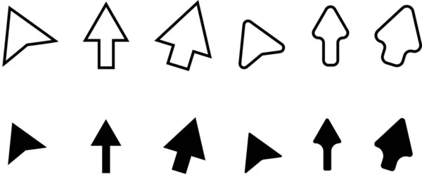 Flèches Formes Isolées Direction Navigation — Image vectorielle