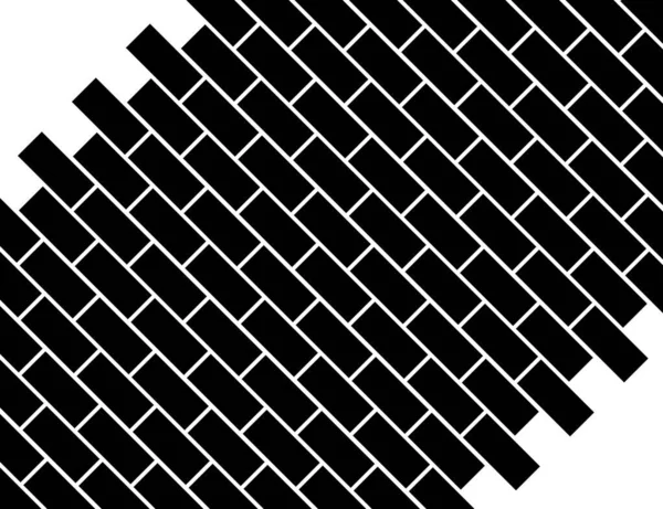 Ziegelwand Schwarz Weiß Textur Zeichnung Illustration Vektor — Stockvektor