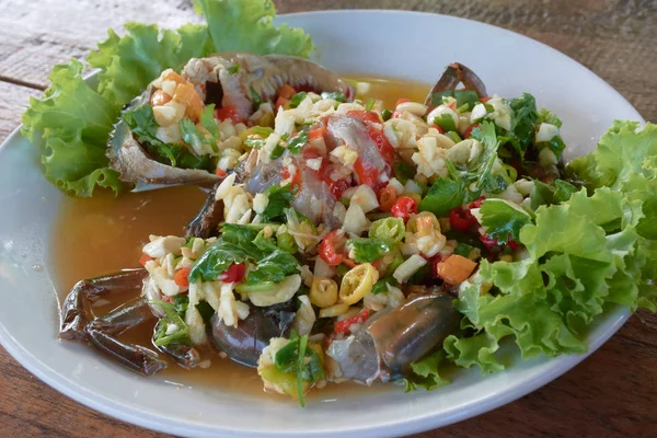Mentah Kepiting Lumpur Dalam Saus Ikan Dan Thailand Resep Saus — Stok Foto