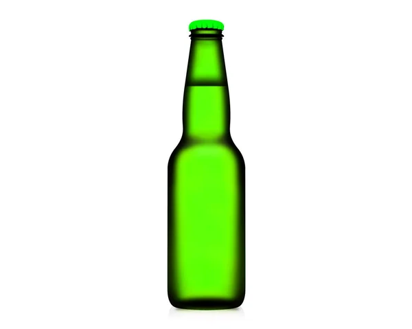 Butelka Piwa Ilustracja Białym Białym Tle — Zdjęcie stockowe