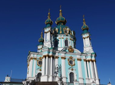 Kiev, Ukrayna 23 Şubat 2019: Kiev 'deki St. Andrew Kilisesi