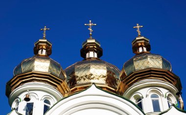 Kiev, Ukrayna 18 Mart 2020: Kiev Ormanı 'ndaki Kutsal Şehitler Tapınağı Andrian ve Natalia