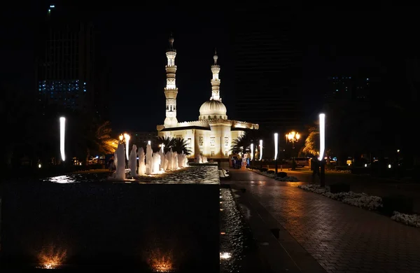 Sharjah Zjednoczone Emiraty Arabskie Lutego 2020 Duży Piękny Meczet Centrum — Zdjęcie stockowe