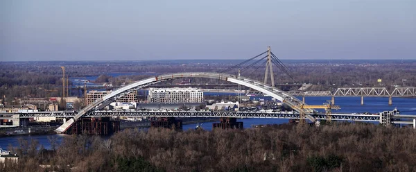 Kijów Ukraina Lipca 2019 Podolski Most Wyspie Truchanov Kijowie Ukraina — Zdjęcie stockowe