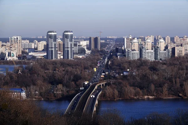 Kiev Oekraïne November 2019 Metro Brug Stad Kiev Oekraïne — Stockfoto