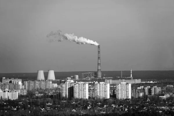 Κίεβο Ουκρανία Νοεμβρίου 2019 Σωλήνες Καπνίζουν Ρυπαίνοντας Τον Αέρα Στην — Φωτογραφία Αρχείου