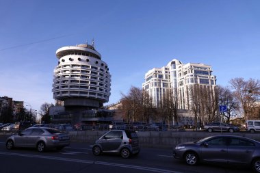 Kiev, Ukrayna 22 Kasım 2019: Kiev şehrindeki Hotel 