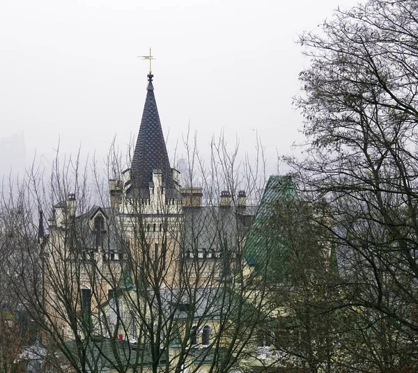 Kyjev Ukrajina Listopadu 2019 Letecké Zobrazení Budov Čtvrtí Hlavního Města — Stock fotografie