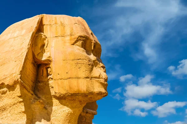 Egyptian Sphinx Cairo Giza Egypt Travel Background Architectural Monument Tombs — Stock Photo, Image