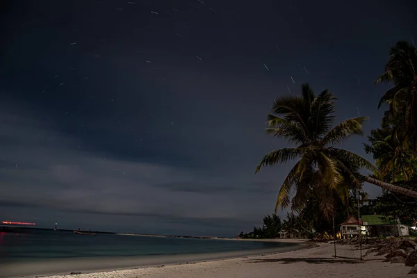 PanORAMIC Nnight SCENE from BEACH, INDONESIA, GUILI ISLAND — 图库照片