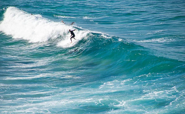 Pessoas que navegam na praia, vista da NSW, Austrália, Sydney 2018 — Fotografia de Stock