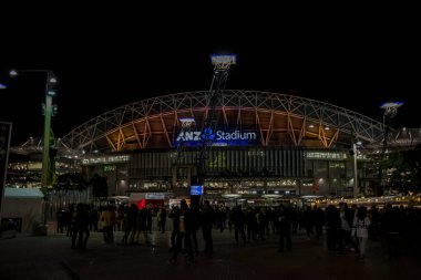 Sidney, Avustralya 'daki ANZ stadyumundan gece sahnesi ve mimarisi, 2018