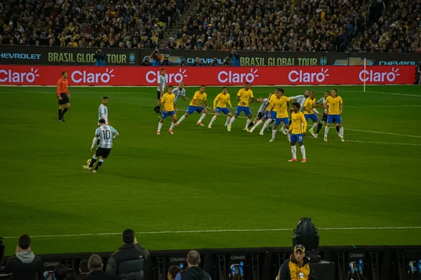 Lionel messi in nazionale argentina vs Brasil in una partita amichevole, Melbourne, Australia 2018 — Foto Stock