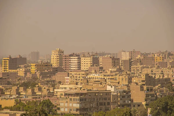 Panoráma top view of Architecture and street scene from Egypt, El Cairo, 2018, szeptember — Stock Fotó