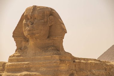 Giza Çölü 'nden panoramik manzara, Mısır' dan mimari ve tarihi yer, El Kahire 2018