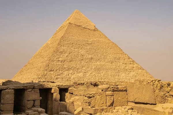 Panoramic view from Giza Desert, Architecture and historical place from Egypt, El Cairo 2018 — Stock Photo, Image