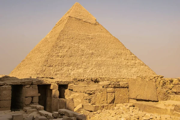 Panoramic view from Giza Desert, Architecture and historical place from Egypt, El Cairo 2018 — Stock Photo, Image