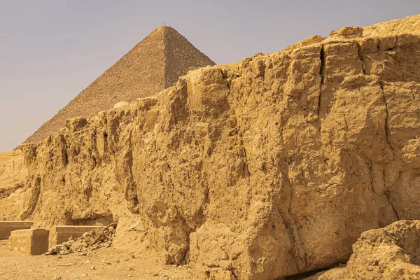 ギザ砂漠からのパノラマビュー、エジプト、エルカイロからの建築と歴史的な場所2018 — ストック写真