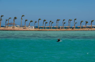 Hurghada sahilinden panoramik manzara, Mısır Eylül 2018 