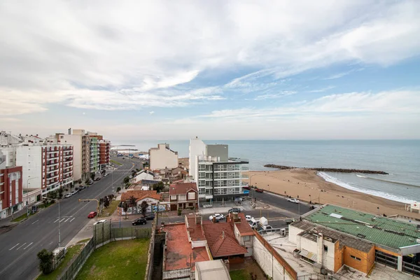 Aerial View City Mar Del Plata Independence Avenue One Winter — Stock Photo, Image