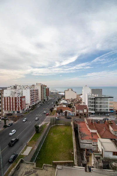 Aerial View City Mar Del Plata Independence Avenue One Winter — Stock Photo, Image