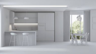 Modern ev iç. Onarır. Gri iç. 3D render.