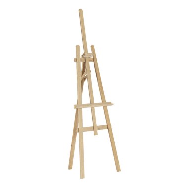 Ahşap şövale. Beyaz arka plan üzerinde izole. 3D render.